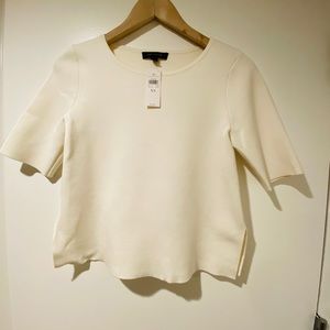 Brand new white stretch sweater T-shirt